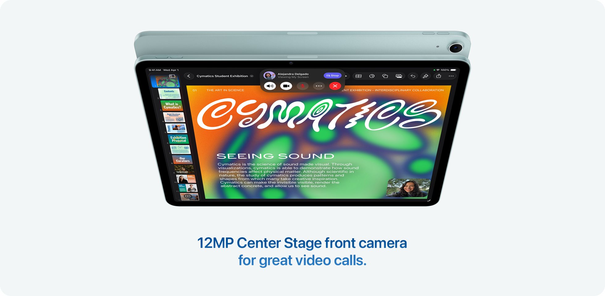 12MP Center Stage front camera for great video calls.