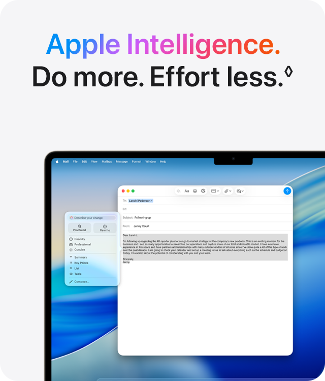  Apple Intelligence.  Do more. Effort less.&loz;