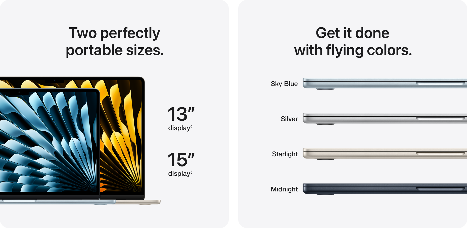 Two perfect sizes. Get it done with flying colors.