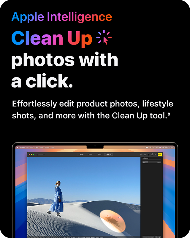 Apple Intelligence Clean Up photos with a click.
