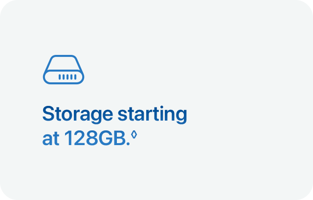 Storage starting at 128GB.&loz;